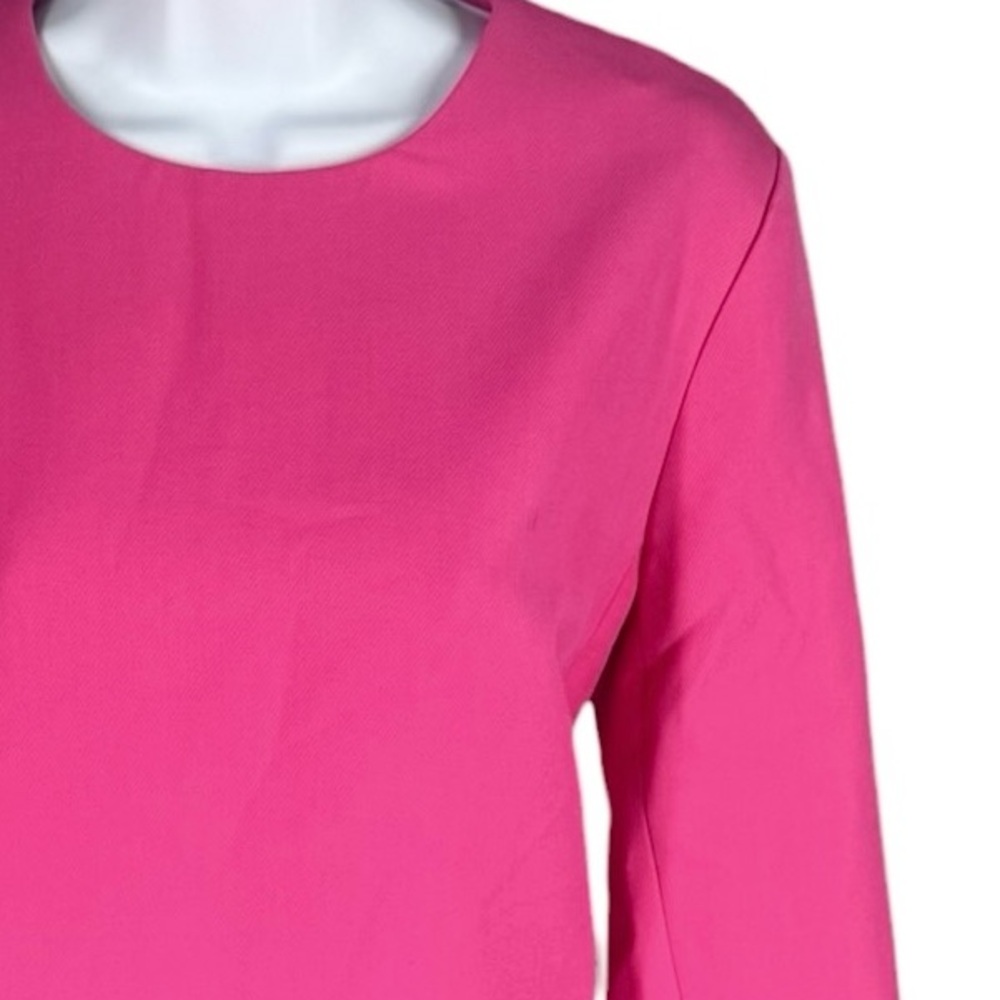 Tuckernuck Hot Pink Feather Trim Mod Mini Dress Party Cocktail M NWT - Picture 4 of 10
